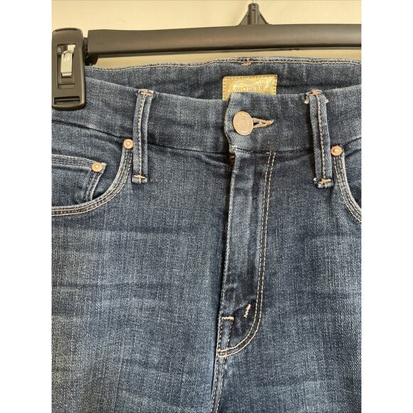 Mother Looker Ankle Fray Girl Crush Blue Jeans Stretch Denim Size 26 Worn Once! - Picture 2 of 6